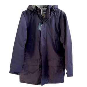 Lands’ End Men’s Medium Blue Coat Waterproof Parka Fleece Lined